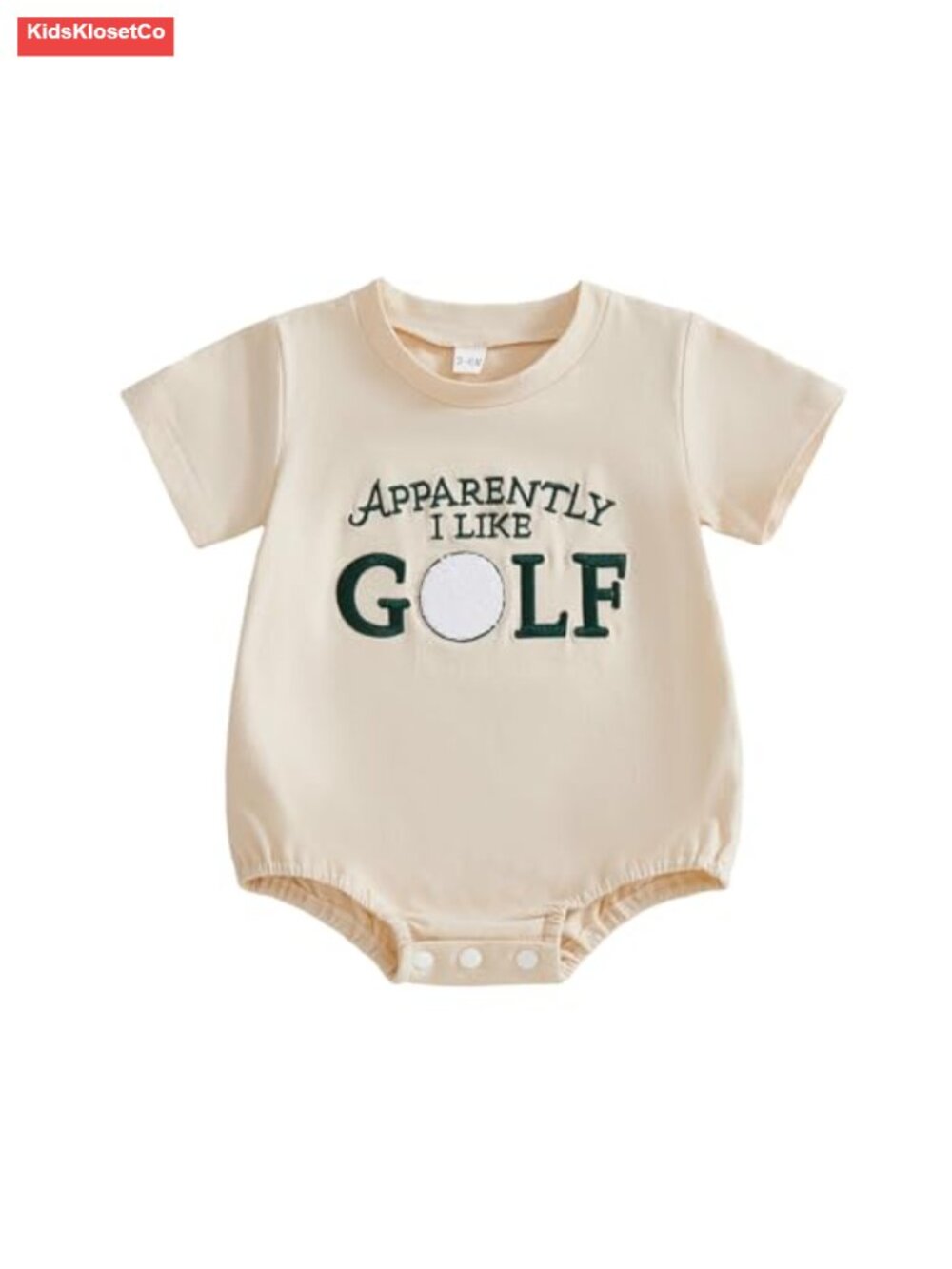 Baby Romper - Embroidered Golf Design, Short Sleeve, Cotton Blend - Picture 1 of 6